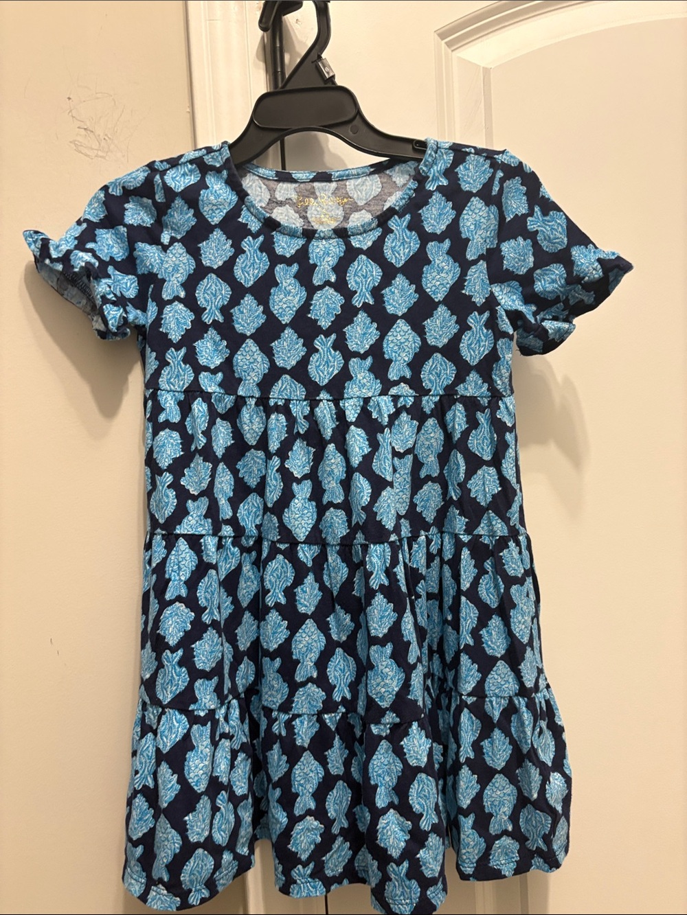 Lilly Pulitzer Navy Blue Dress with Light Blue fish